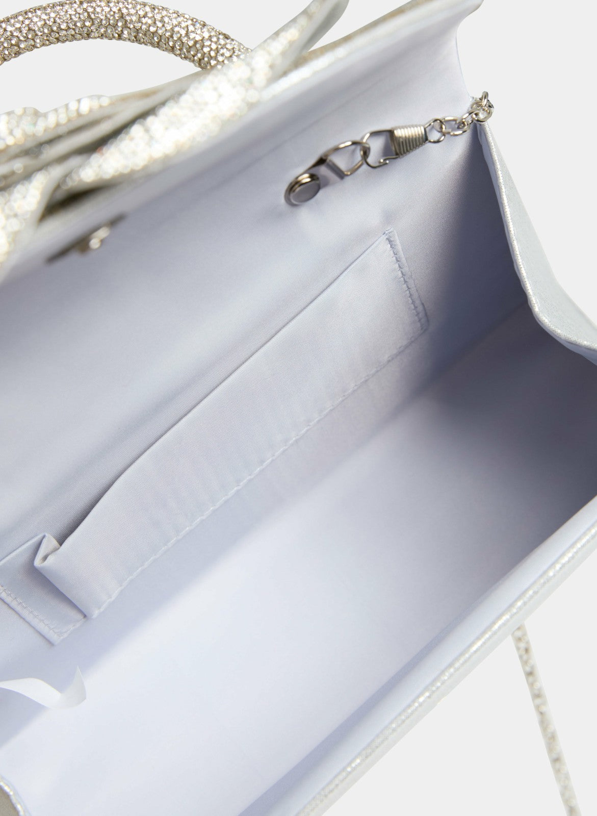 Women Crystal Rosette Clutch Silver | Melanie Lyne