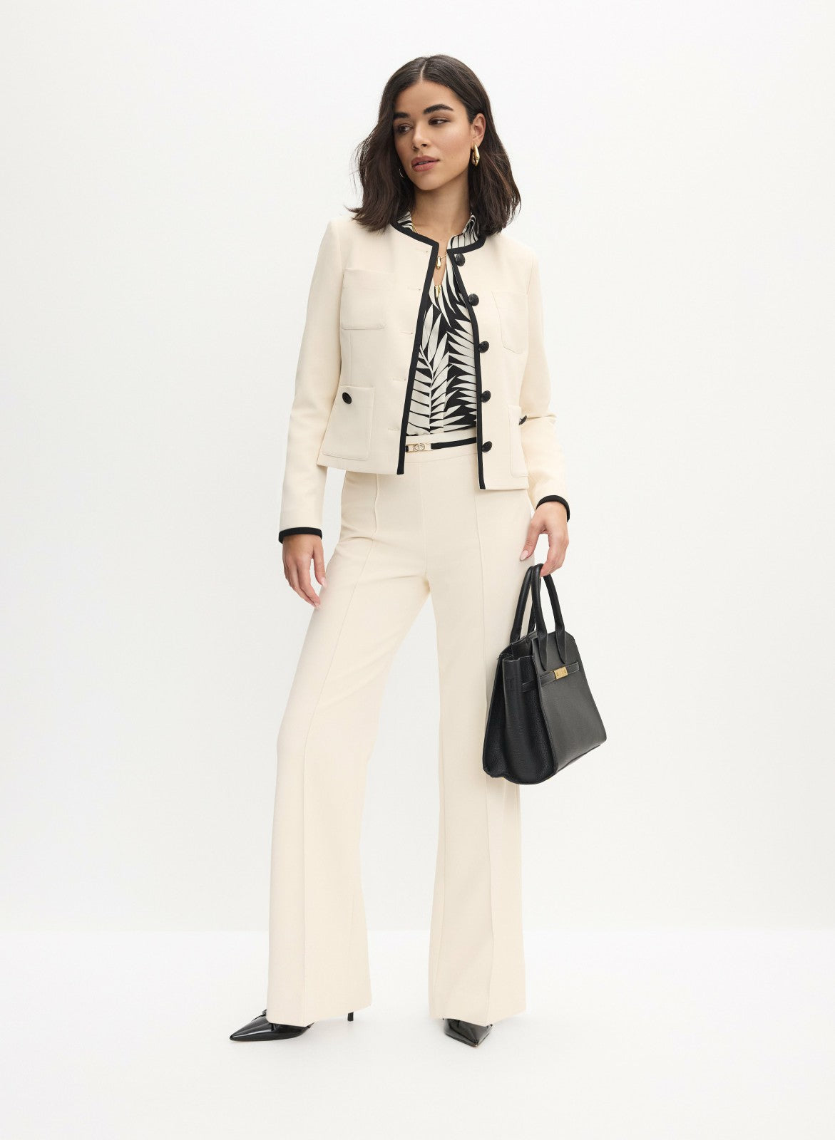 Women Contrast Belt Pants Alabaster | Melanie Lyne