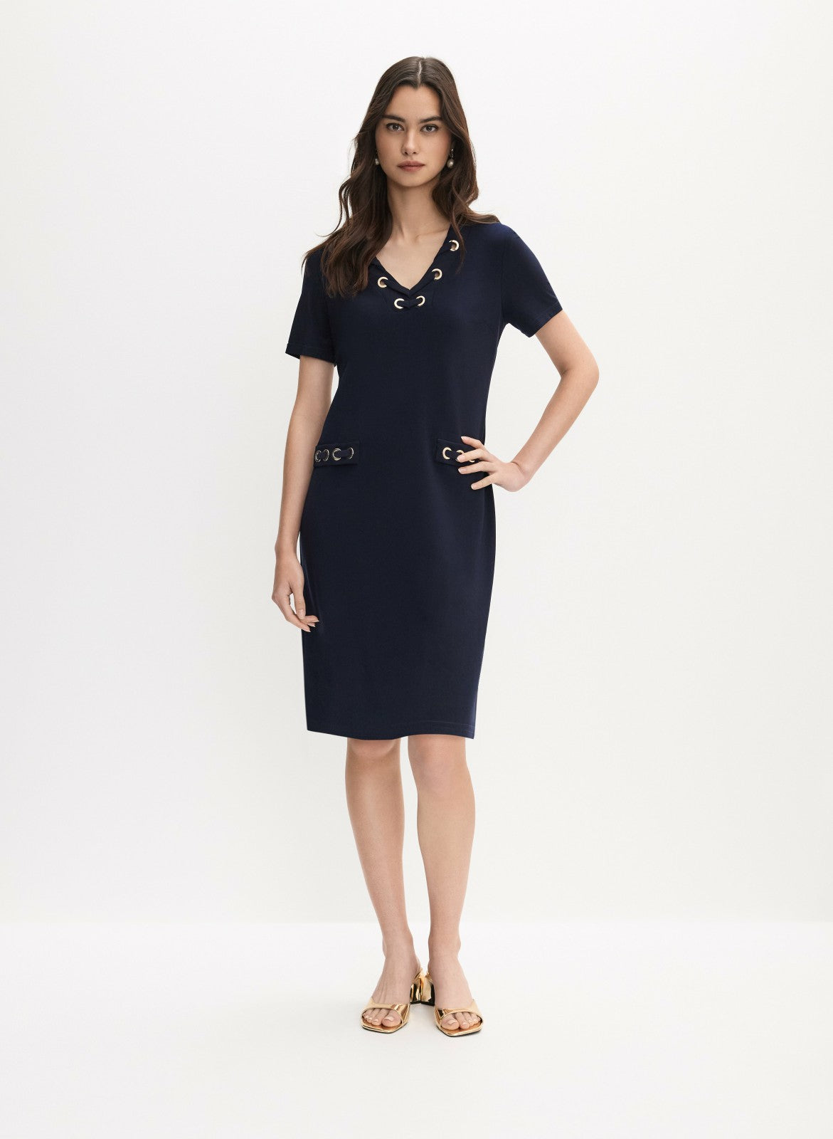 Women Joseph Ribkoff - Embellished Midi Dress Marine | Melanie Lyne