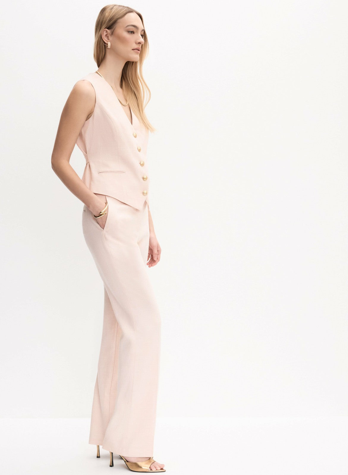 Women Soho Wide-Leg Pants Pink Pearl | Melanie Lyne