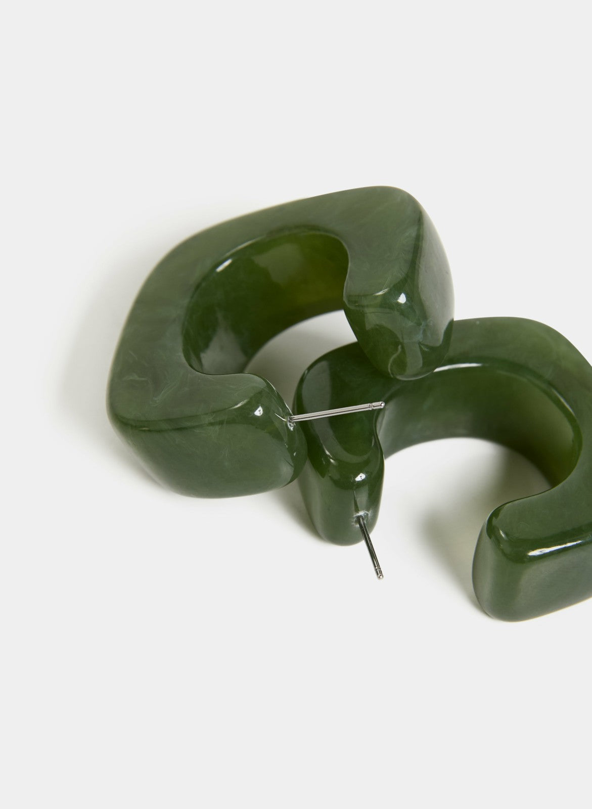 Women Marbled Hoop Earrings Mint Green | Melanie Lyne