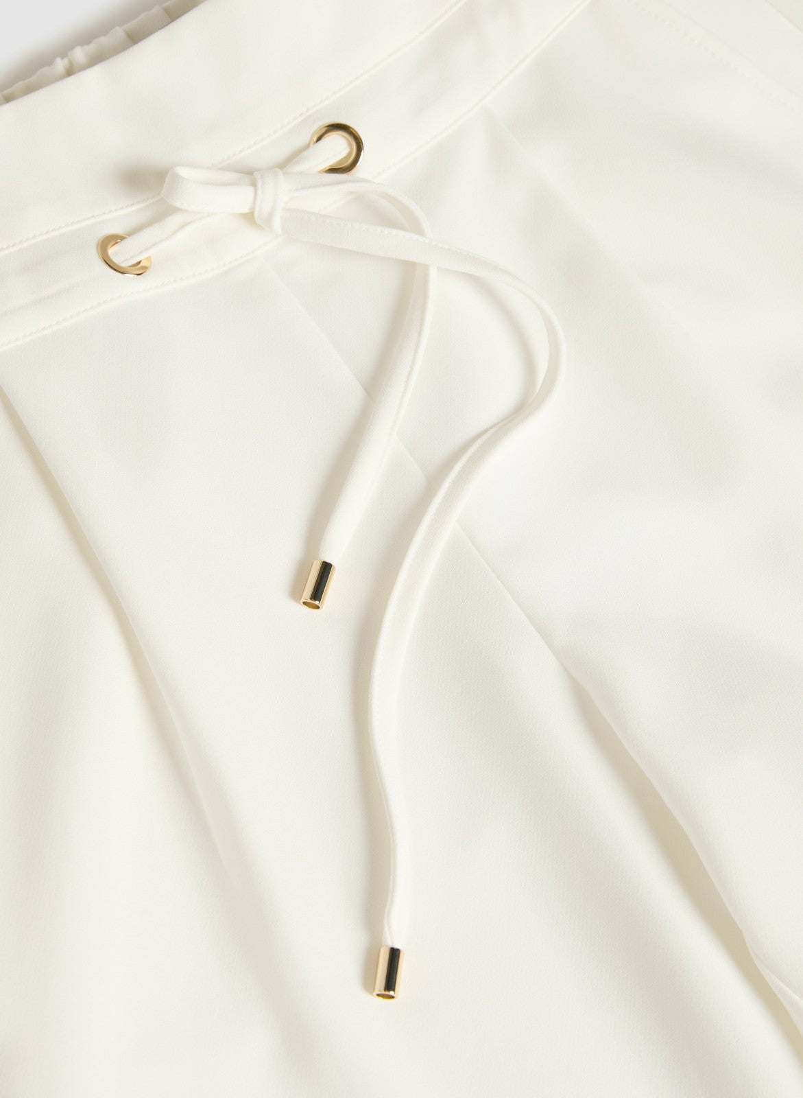 Women Drawstring Straight Leg Pants Ivory | Melanie Lyne