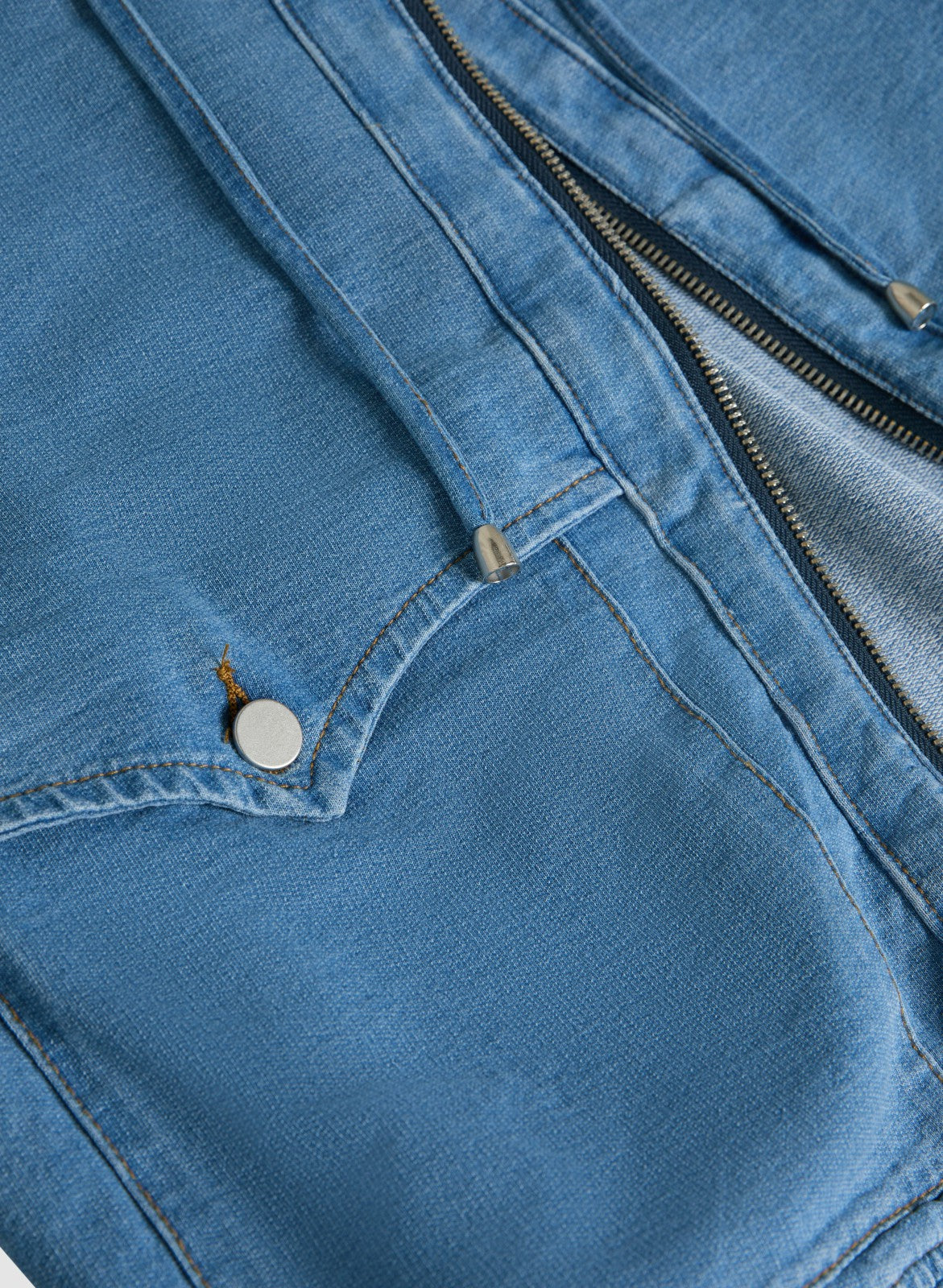 Women Hooded Denim Jacket Medium Blue | Melanie Lyne
