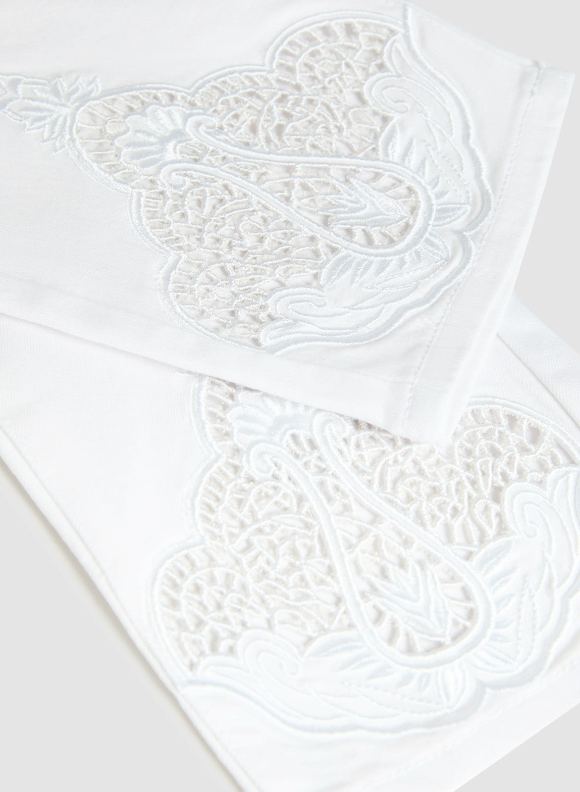 Women Lace Insert Capris White | Melanie Lyne