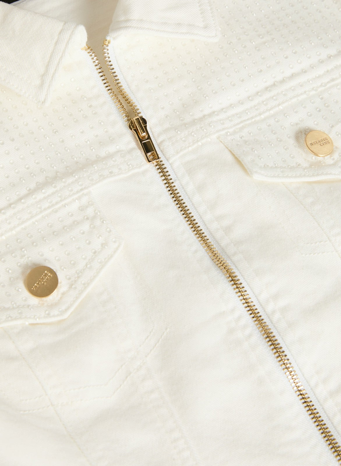 Women Zip Front Denim Jacket White | Melanie Lyne
