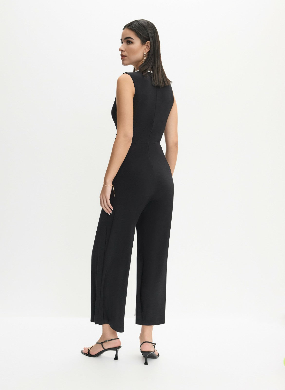 Women Joseph Ribkoff - Contrast Trim Jumpsuit Black & White | Melanie Lyne