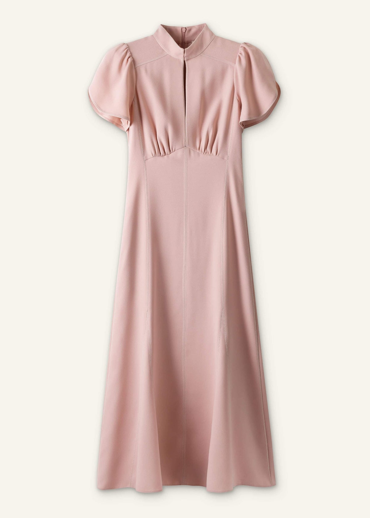 ME+EM Smoke Pink Contrast Stitch Midi Dress