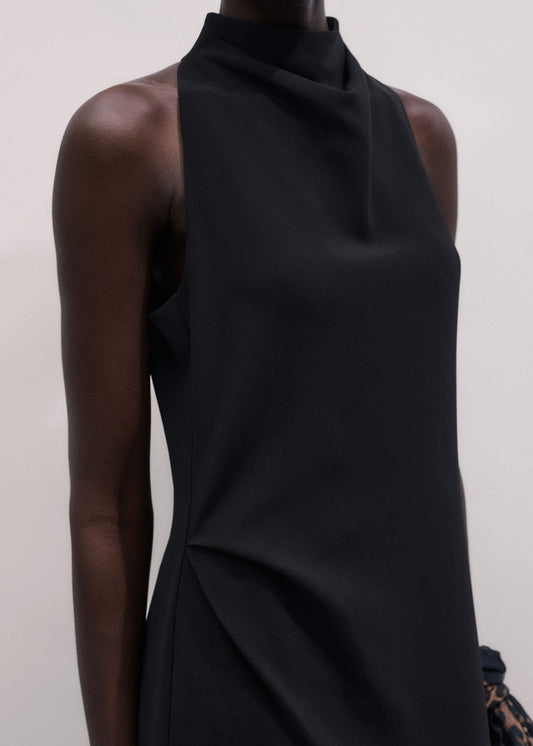ME+EM Black Draped Full Length Dress