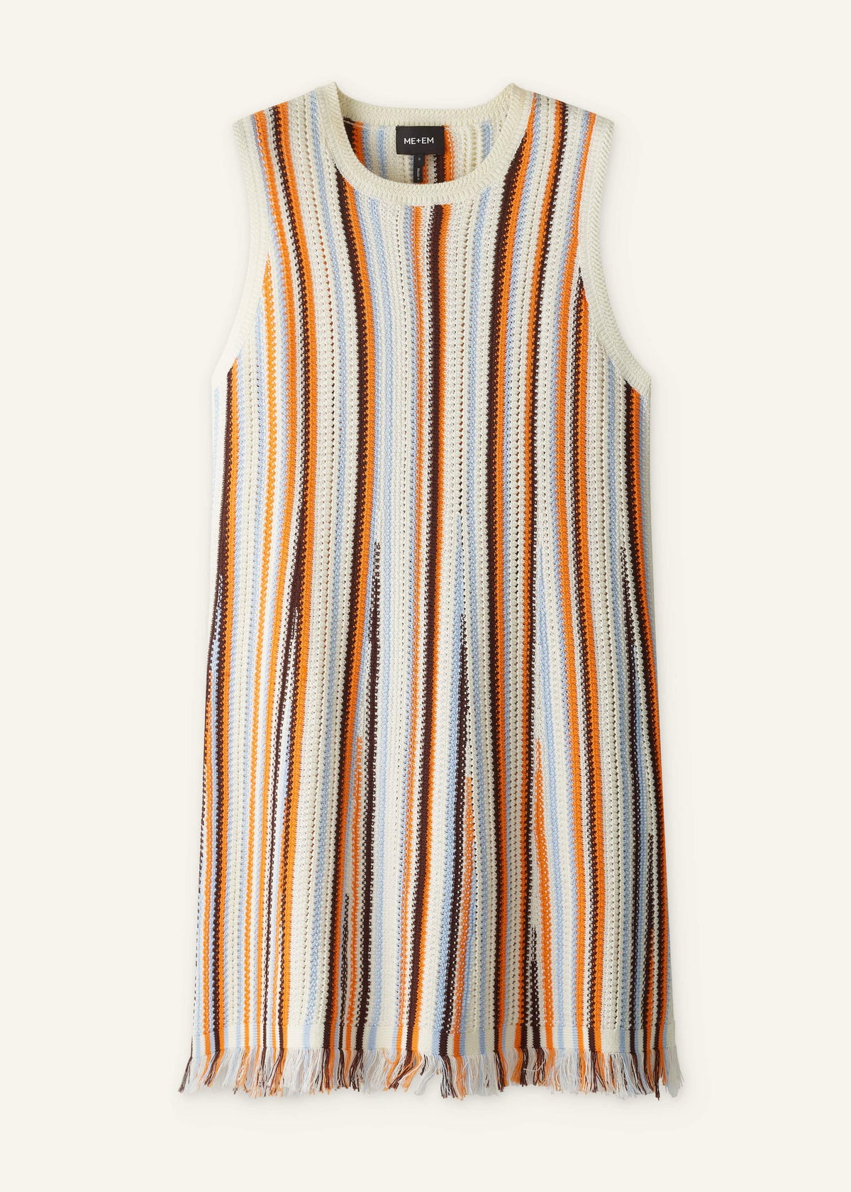ME+EM Cream Textured Knit Mini Dress