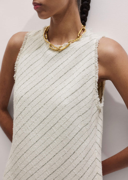 ME+EM Ivory Striped Bias Cut Maxi Dress