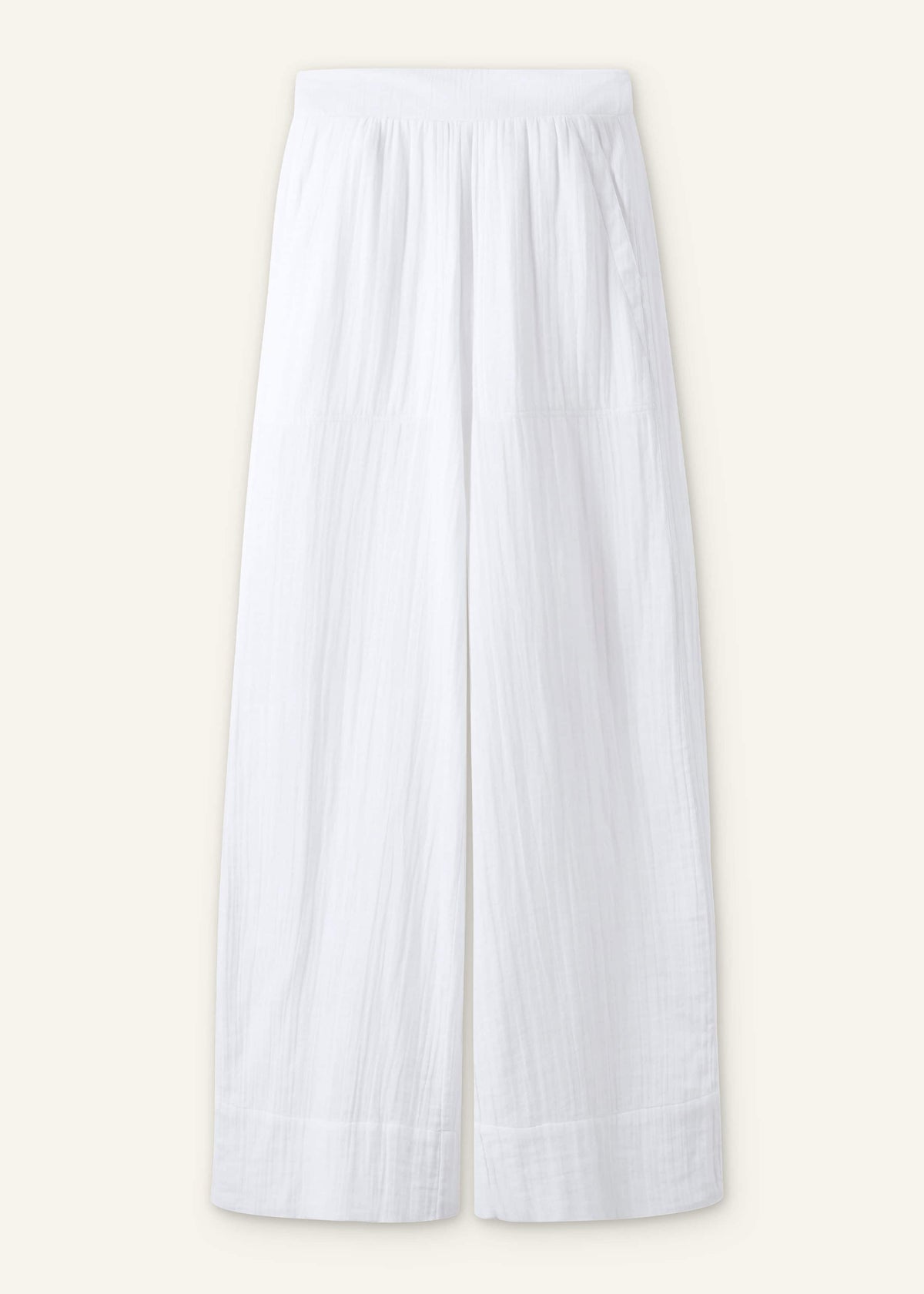 ME+EM White Cheesecloth Wide-Leg Pant
