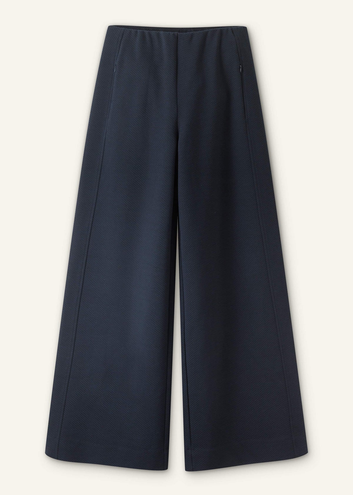 ME+EM Navy Cable Jacquard Wide-Leg Pant