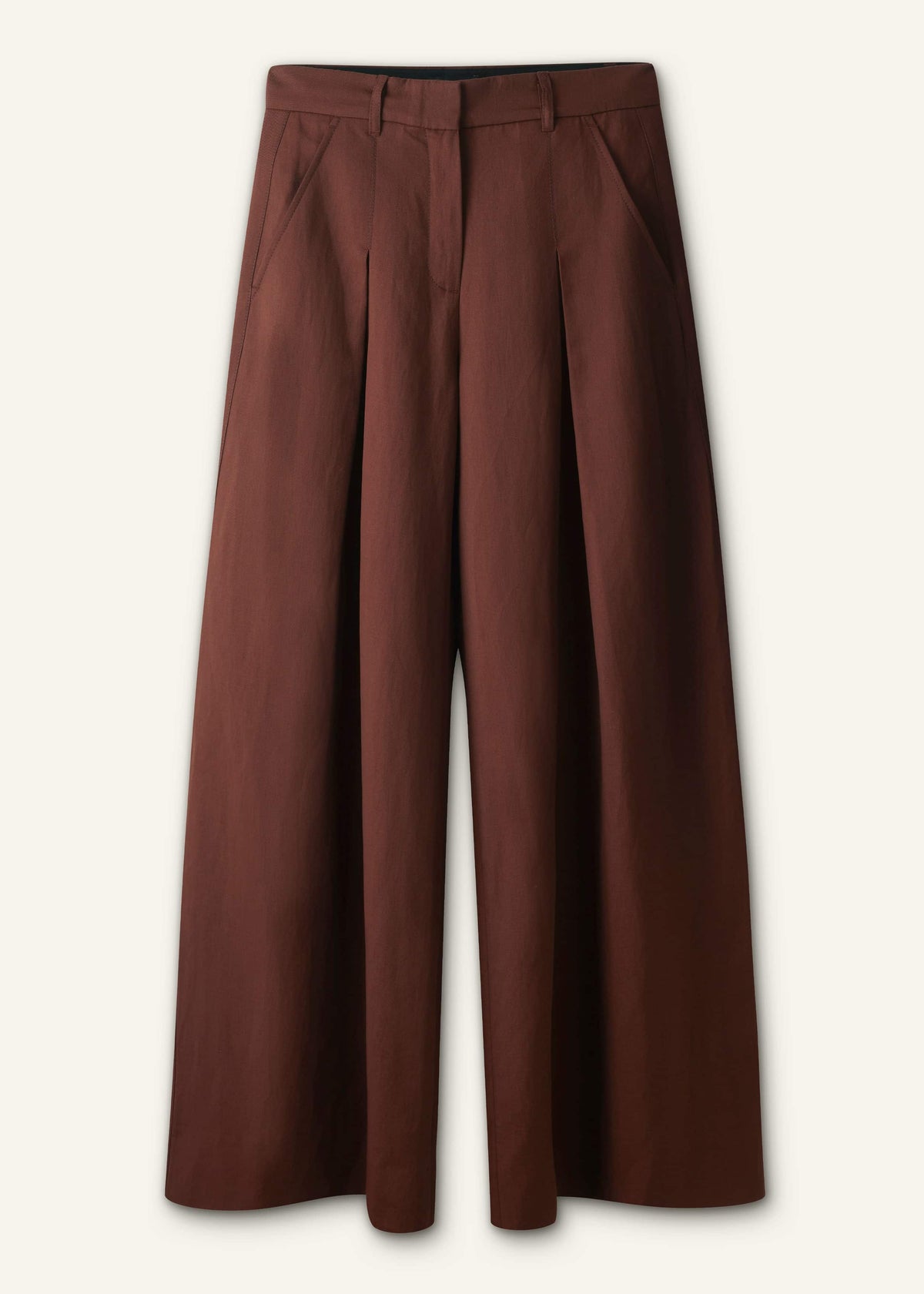 ME+EM Cinnamon Brown Very Wide-Leg Pant