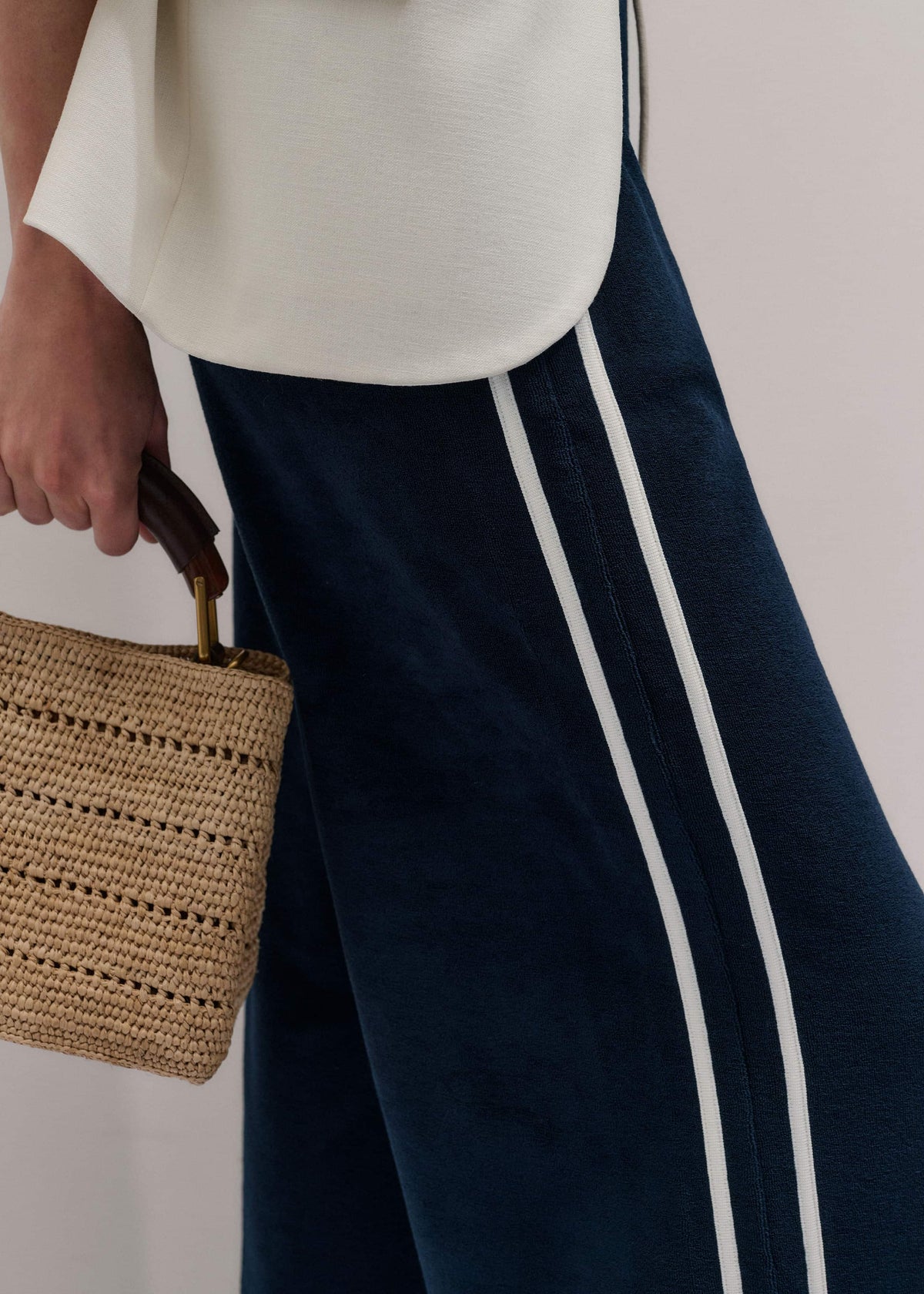 ME+EM Navy Rib Trim Track Pant