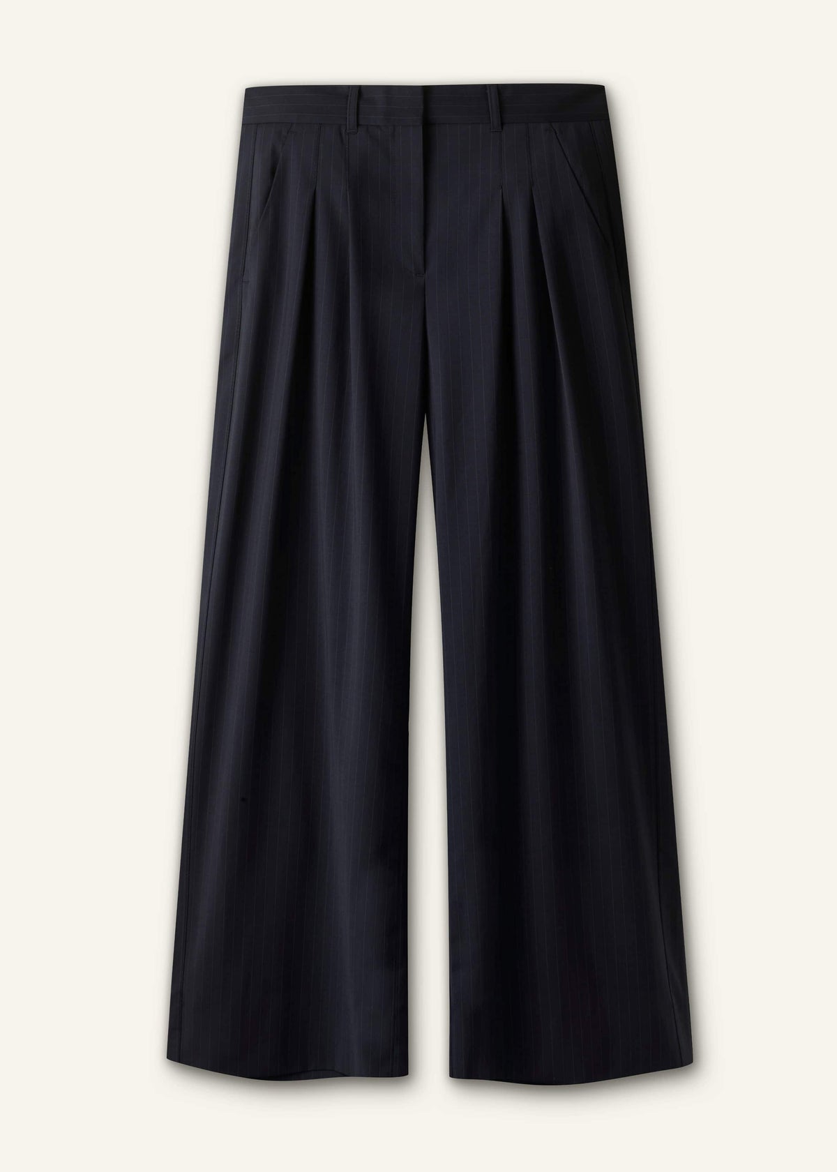 ME+EM Navy Pinstripe Pleat Front Man Pant