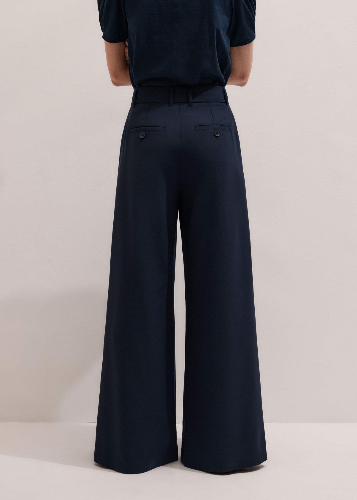 ME+EM Navy Ultimate Very Wide-Leg Pant