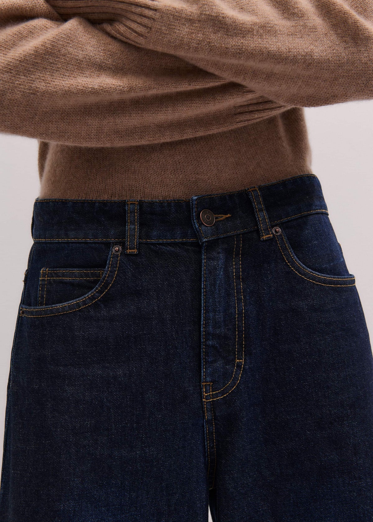 ME+EM Dark Blue Rinse Wash Ultimate Wide-Leg Jean
