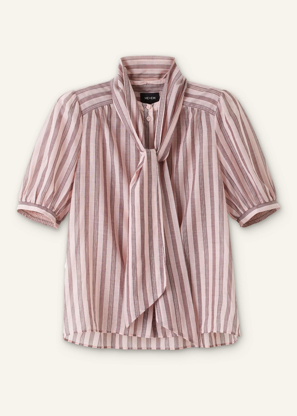 ME+EM Pink Soft Stripe Blouse