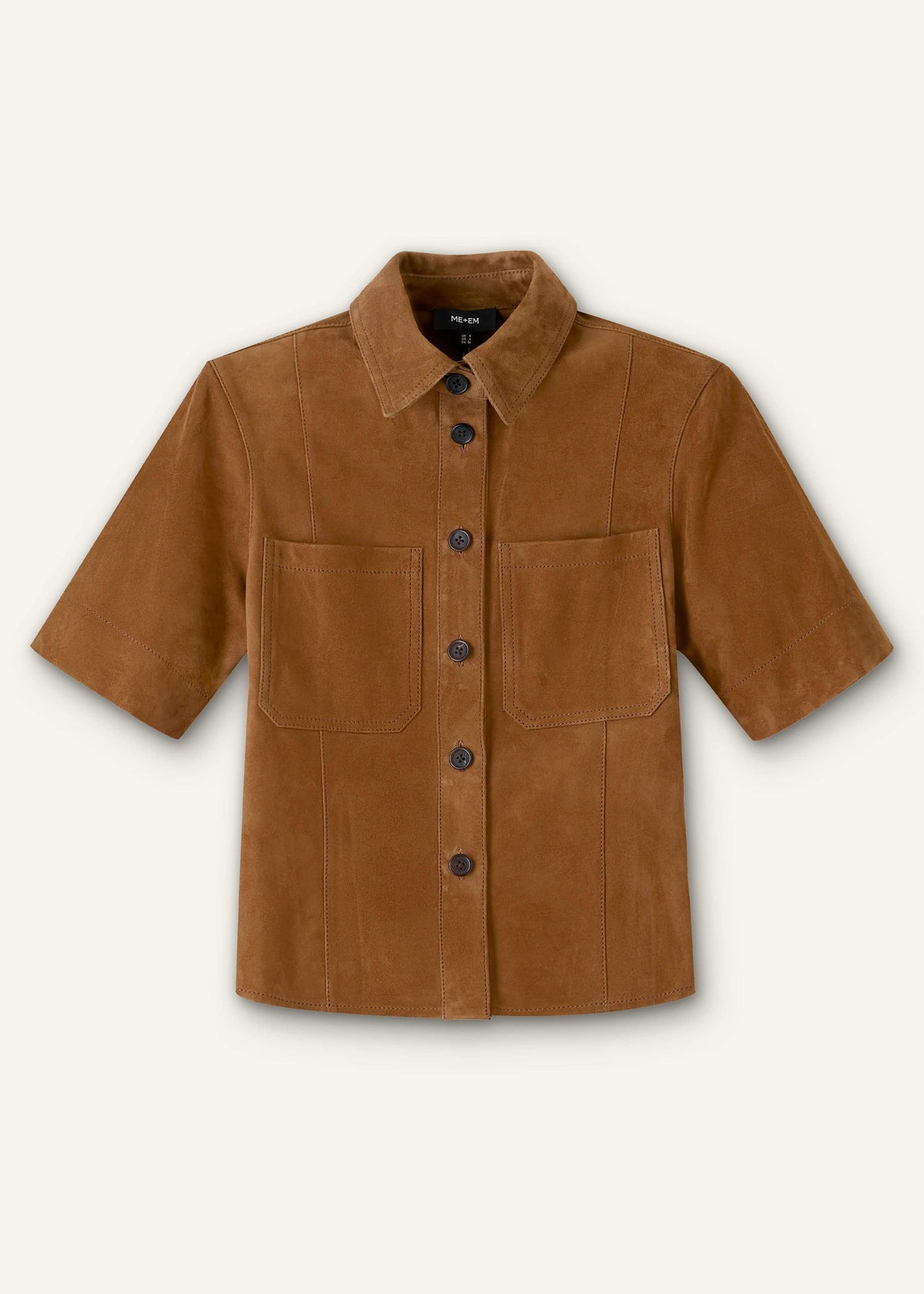 ME+EM Brown Paneled Shirt