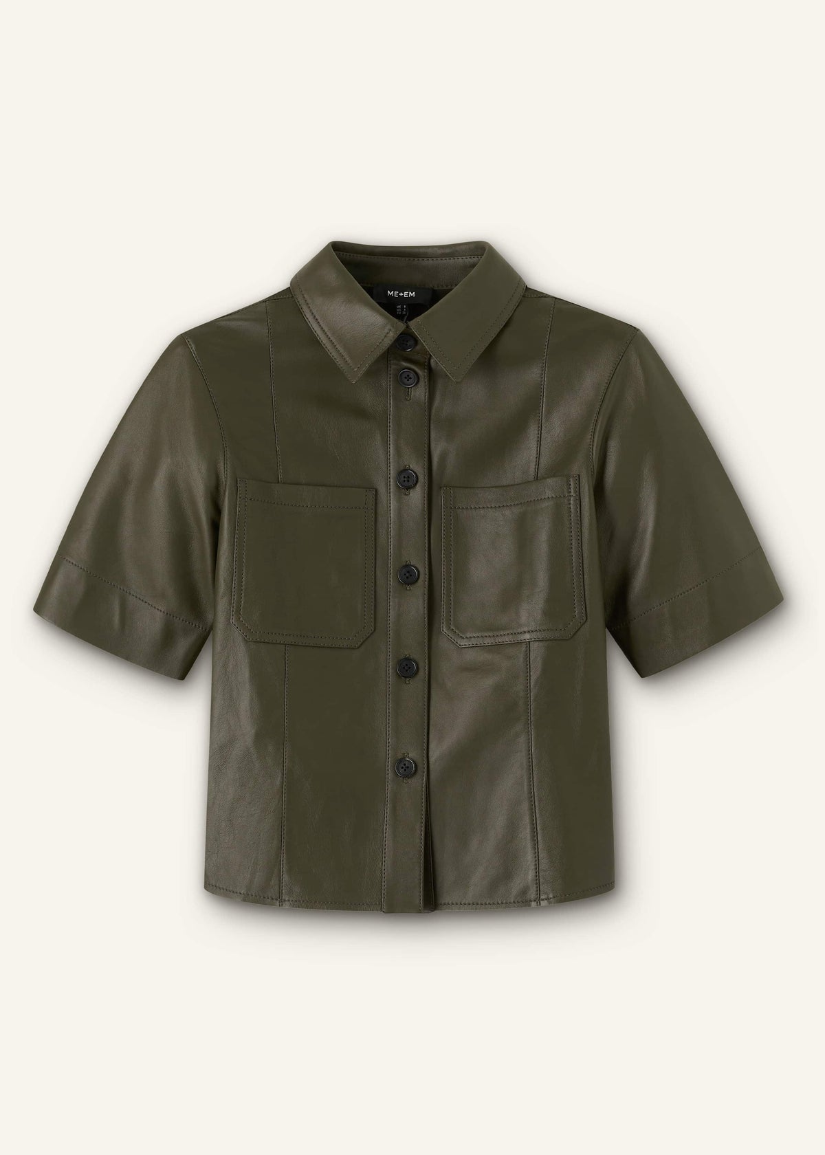 ME+EM Olive Green Leather Utility Shirt