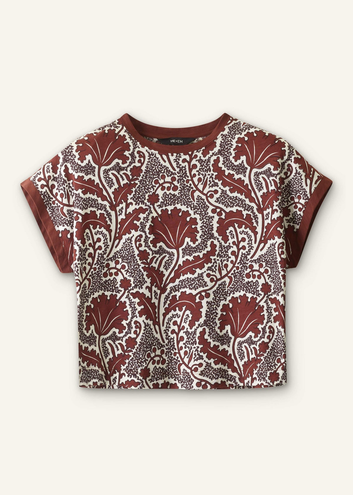ME+EM Cinnamon Rising Wildflowers Relaxed Crop Tee