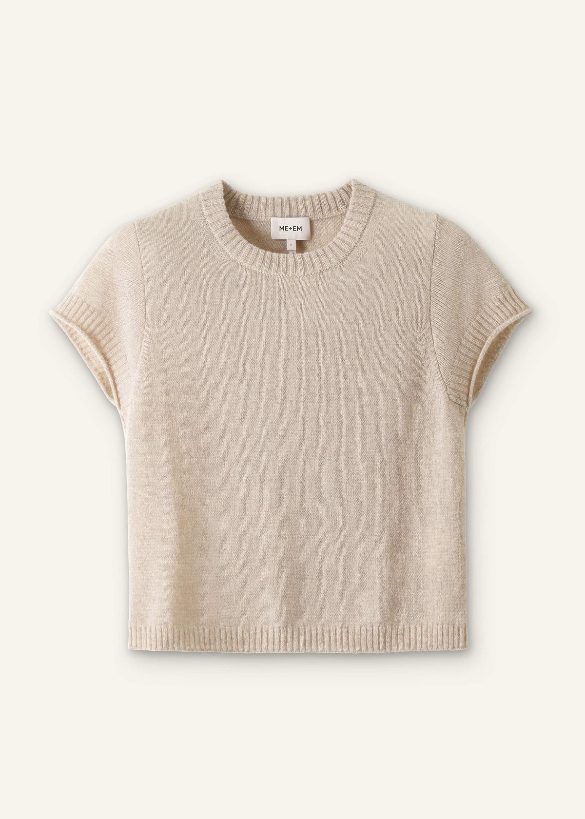 ME+EM Oatmeal Cashmere Shrunken Knit Baby Tee