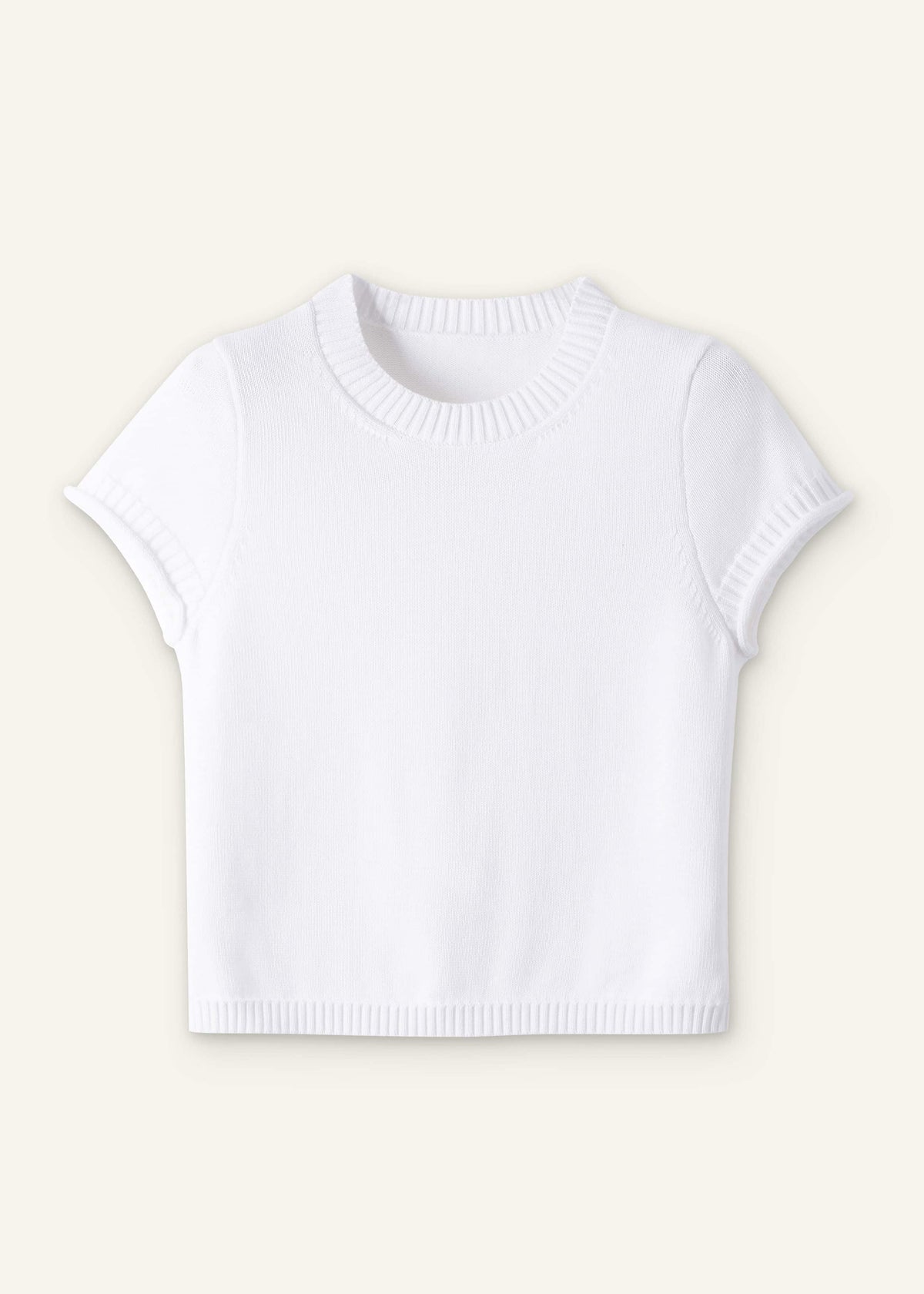 ME+EM White Shrunken Straight Knit Baby Tee