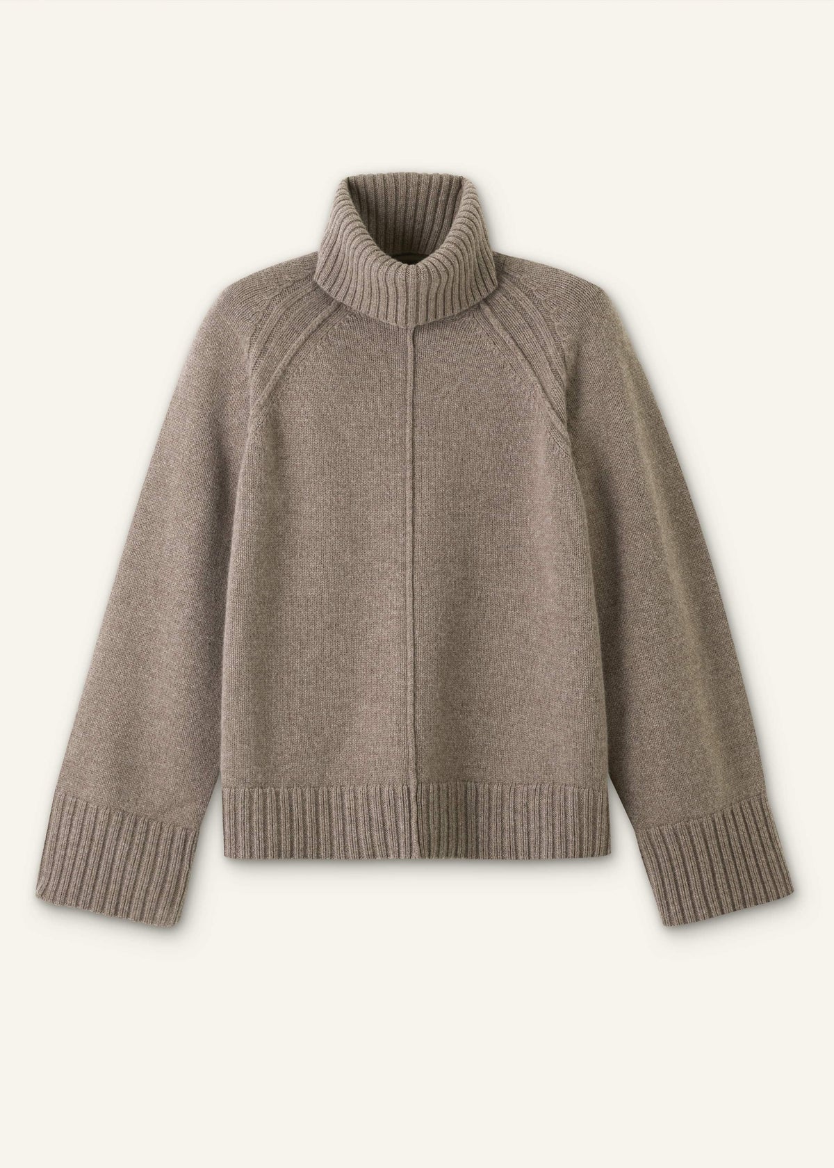 ME+EM Brown Exposed Seam Raglan Sweater + Snood