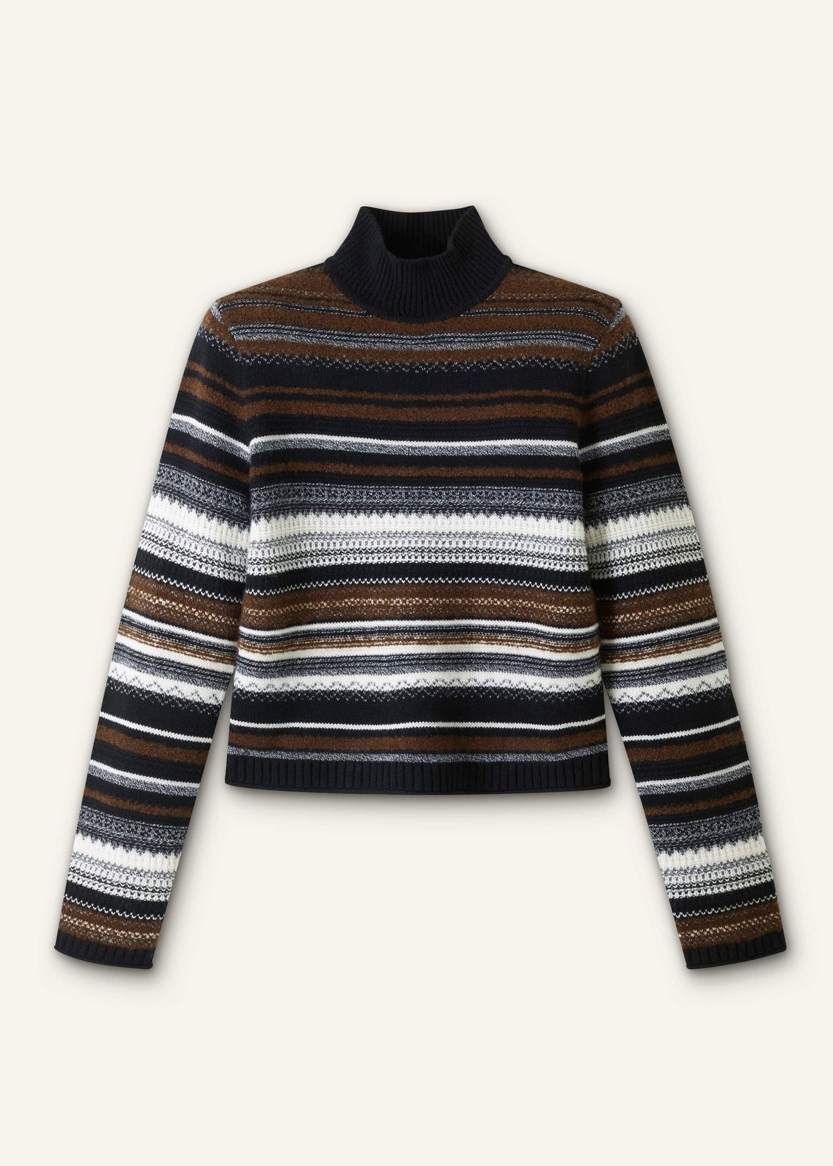 ME+EM Black Textured Stitch Relaxed High Neck Sweater