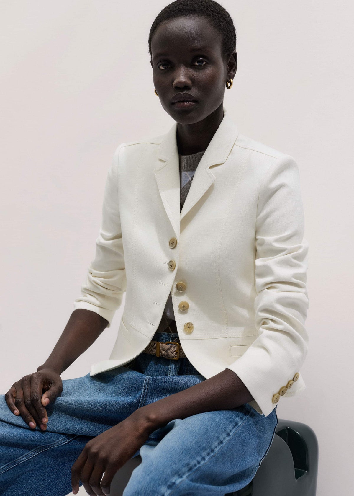 ME+EM Ivory Fitted Utility Jacket