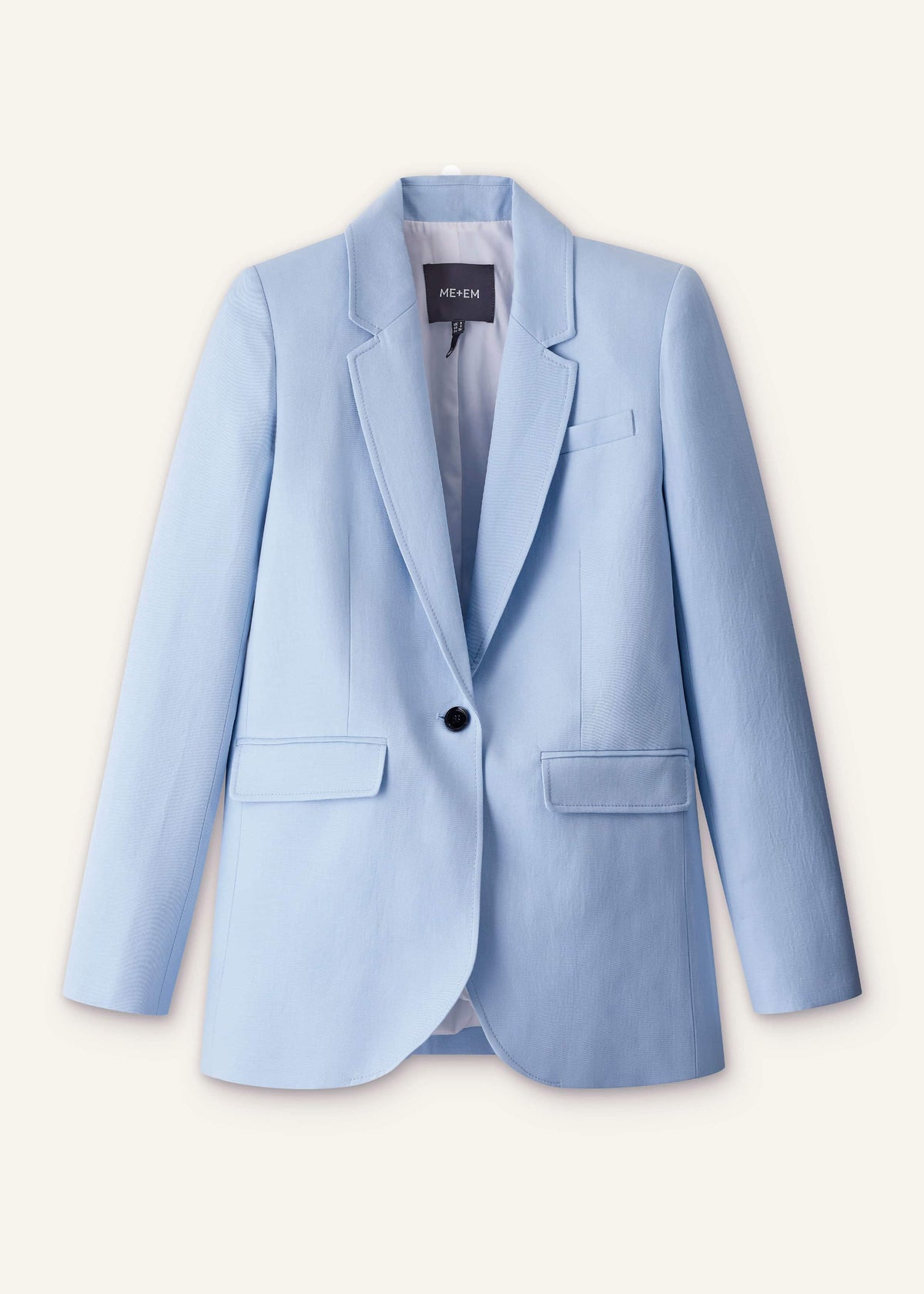 ME+EM Sky Blue Sharp Shoulder Blazer