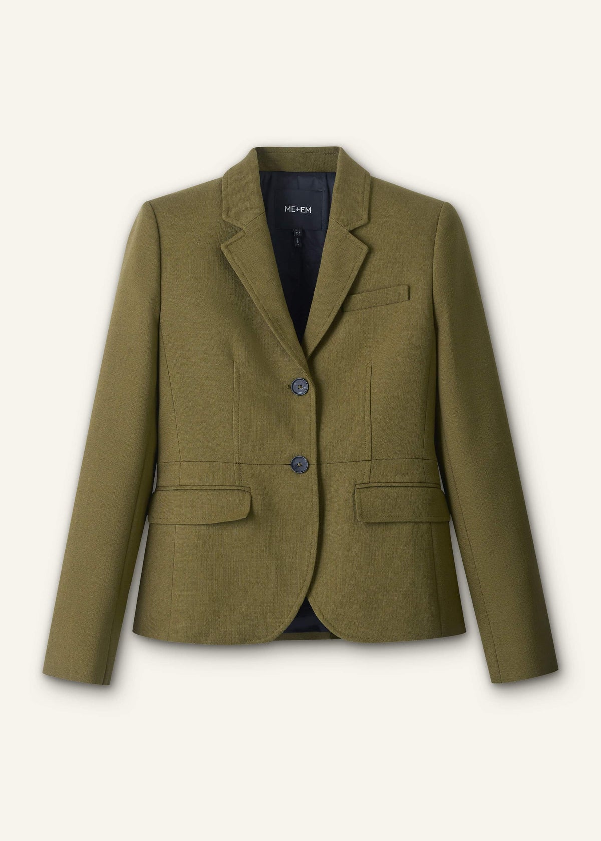 ME+EM Olive Green Soft Sculpt Jacket