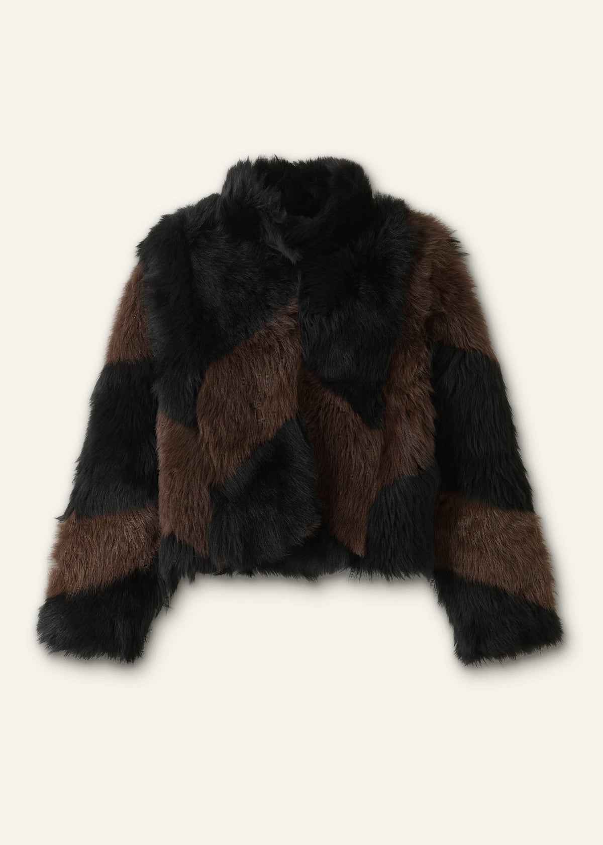 ME+EM Brown Luxe Patchwork Coat