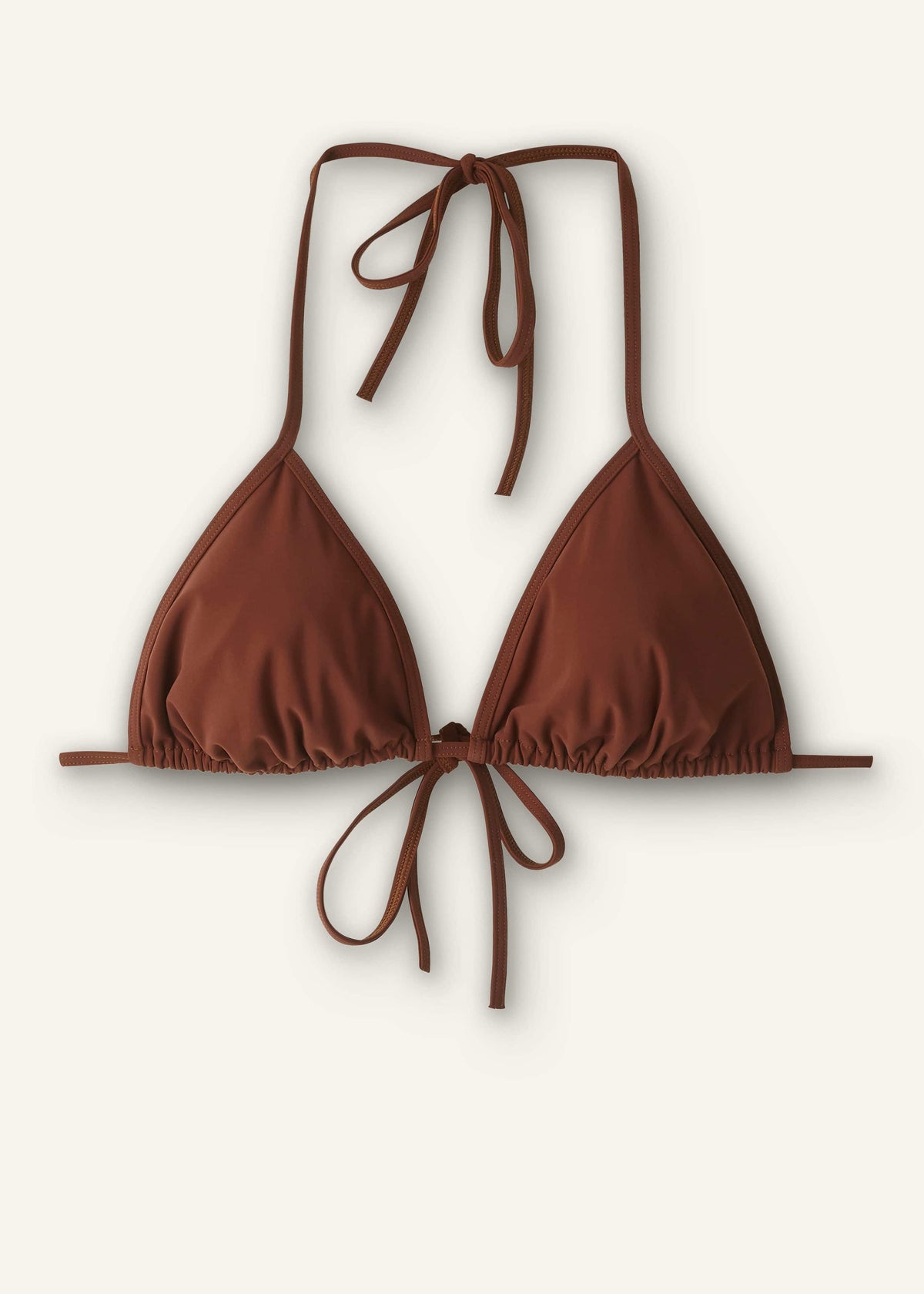 ME+EM Cinnamon Brown Adjustable Triangle Bikini Top