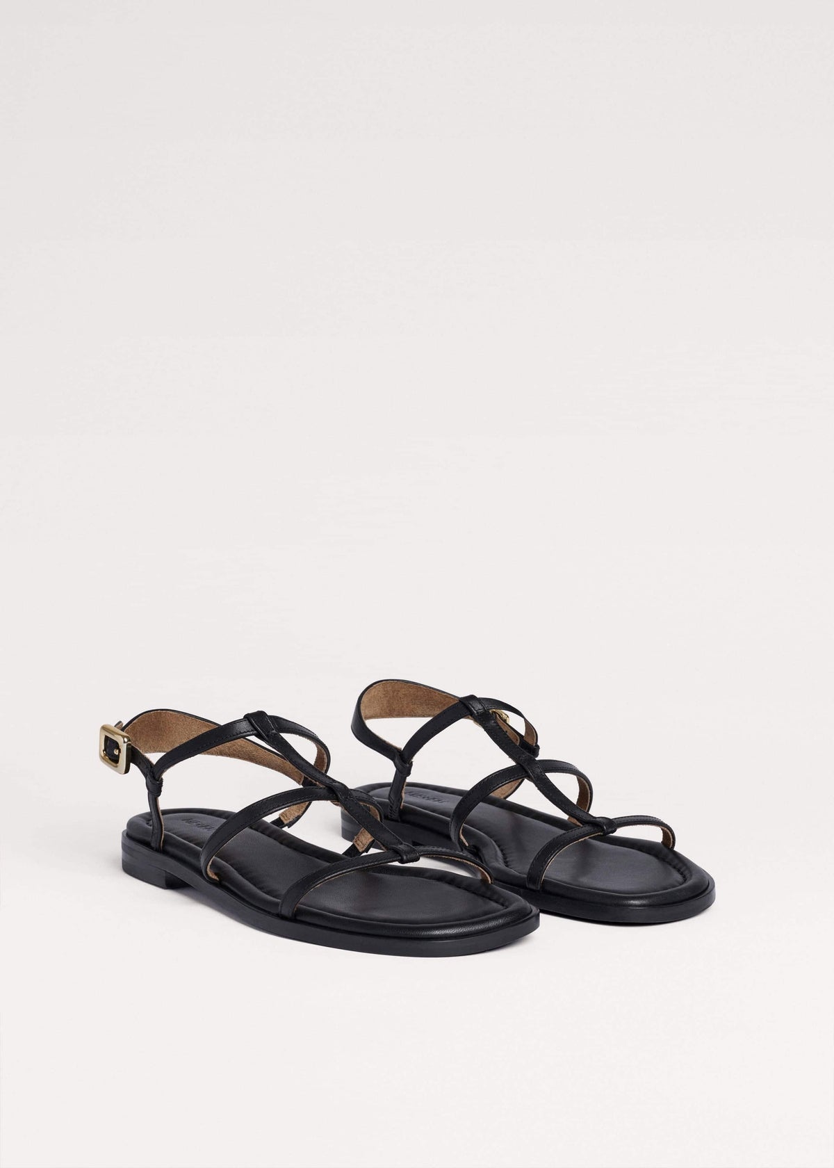 ME+EM Black Caged Flat Sandal