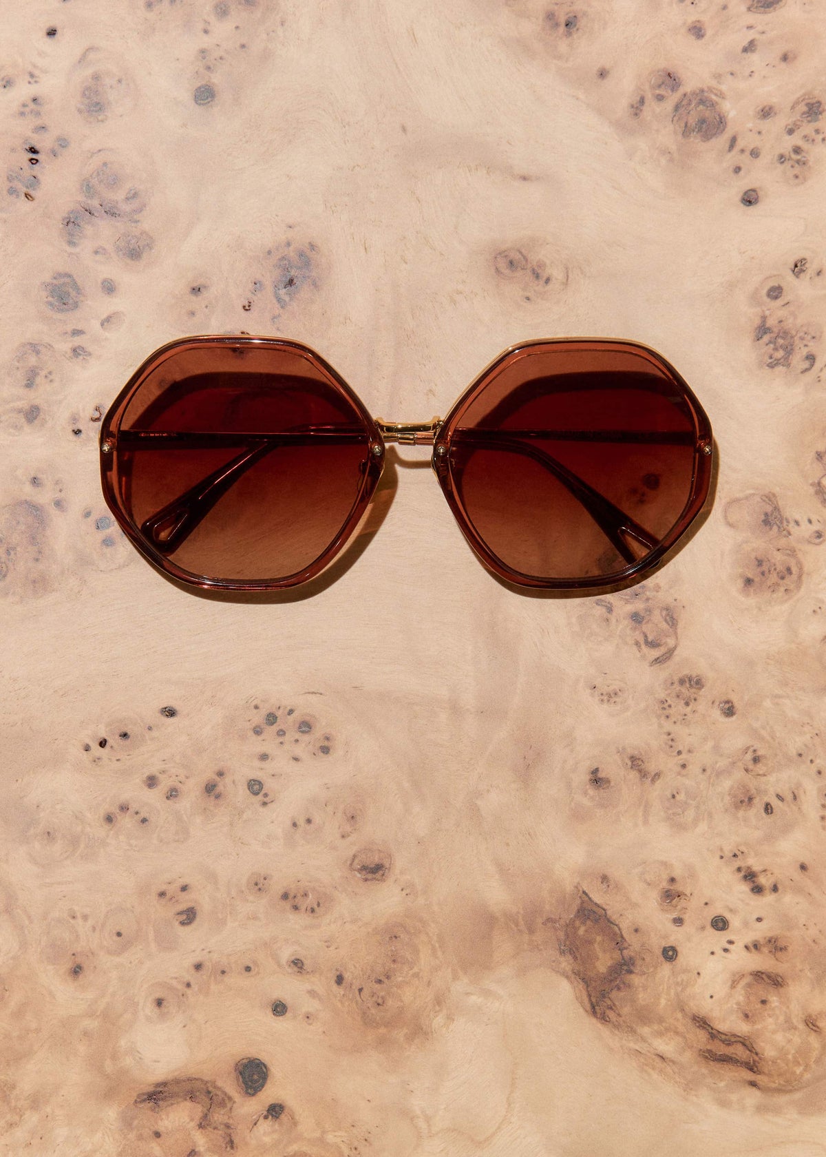 ME+EM Cinnamon Hetagonal Frame Sunglasses