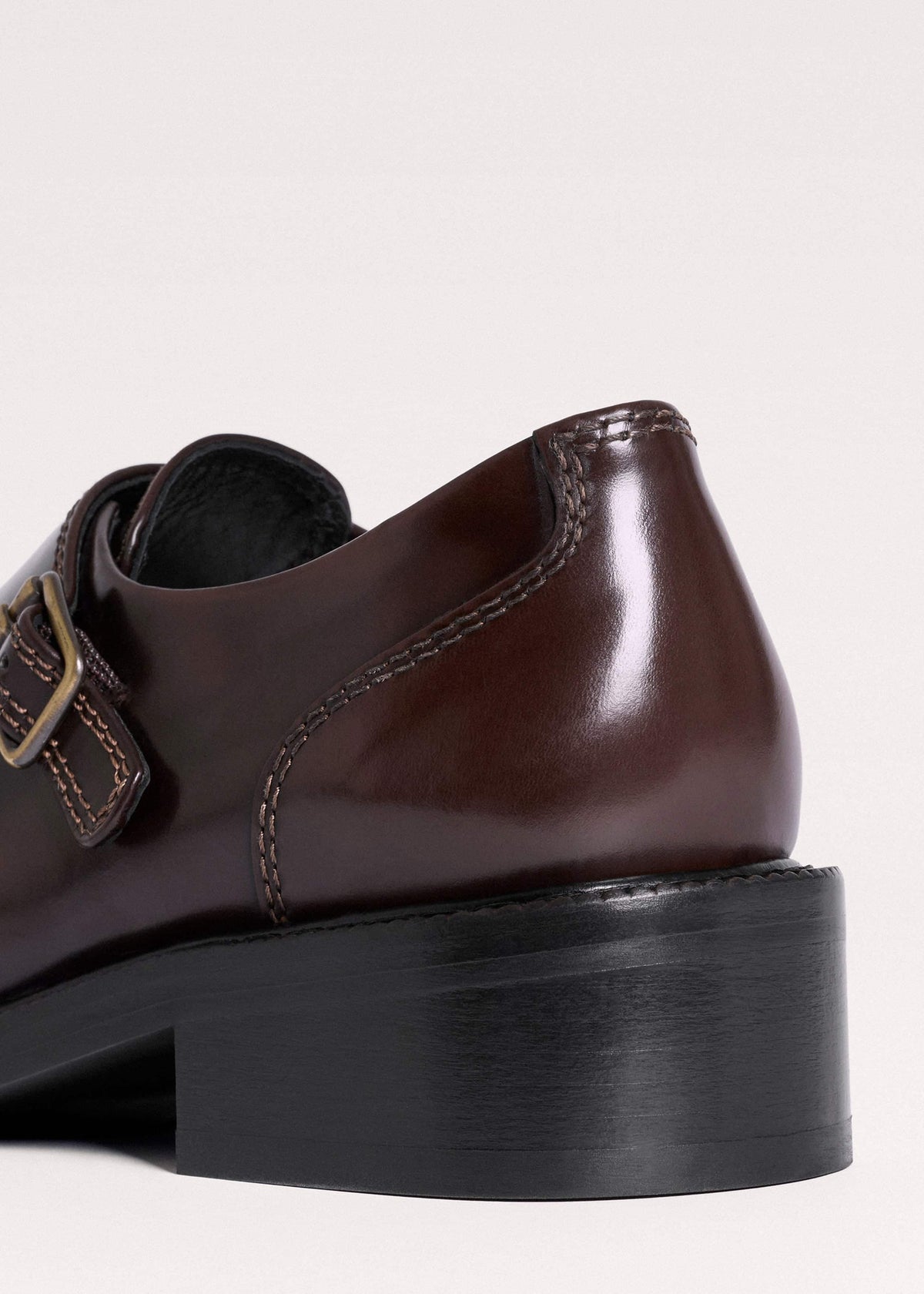 ME+EM Brown Leather Double Buckle Shoe
