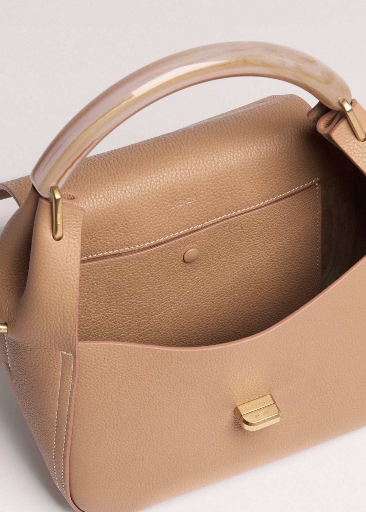 ME+EM Light Brown Resin Handle Crossbody Bag