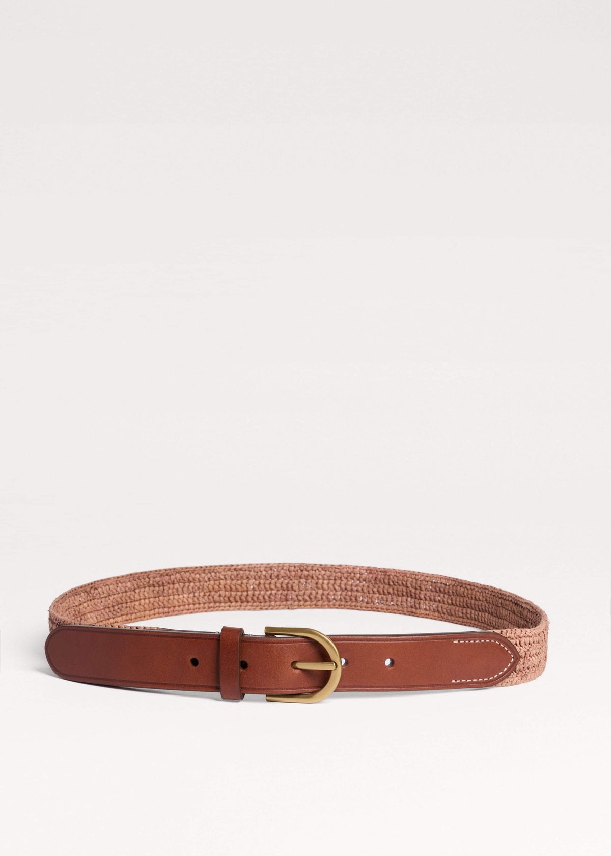 ME+EM Pink Raffia Summer Belt