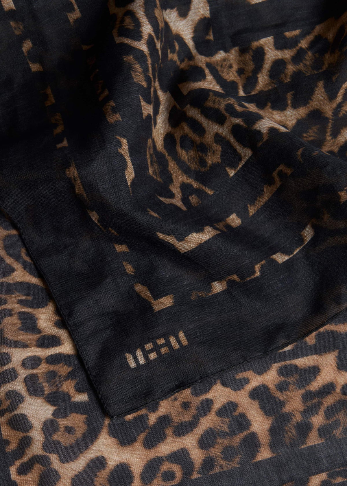 ME+EM Brown Leopard Border Scarf