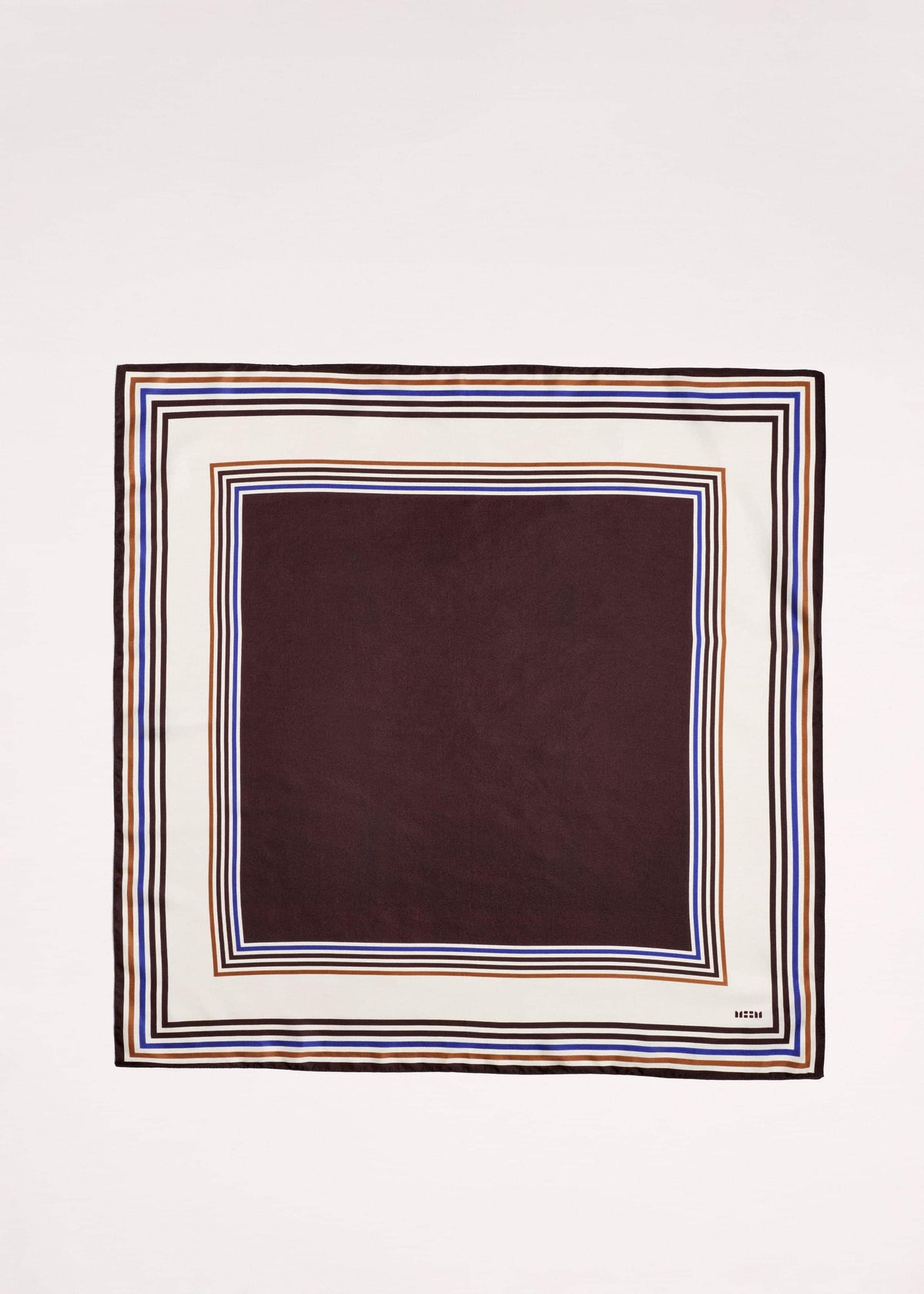 ME+EM Brown Striped Silk Multi-Border Scarf