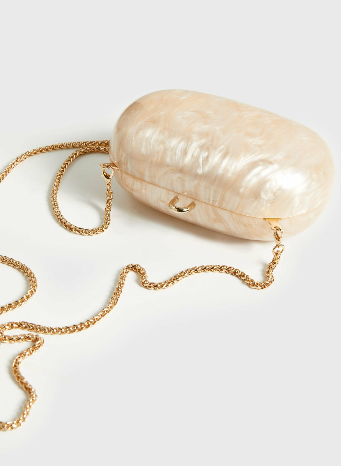 Women Oval Mother-of-Pearl Clutch Whisper White | Melanie Lyne