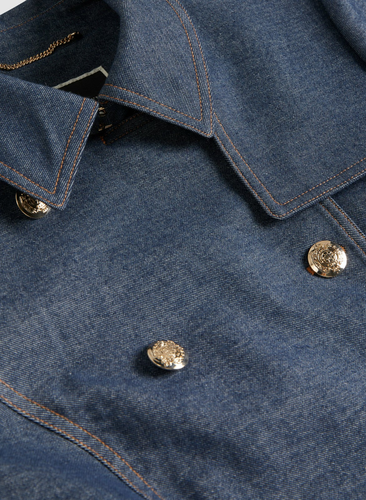Women Double-Breasted Denim Trench Coat Medium Blue | Melanie Lyne
