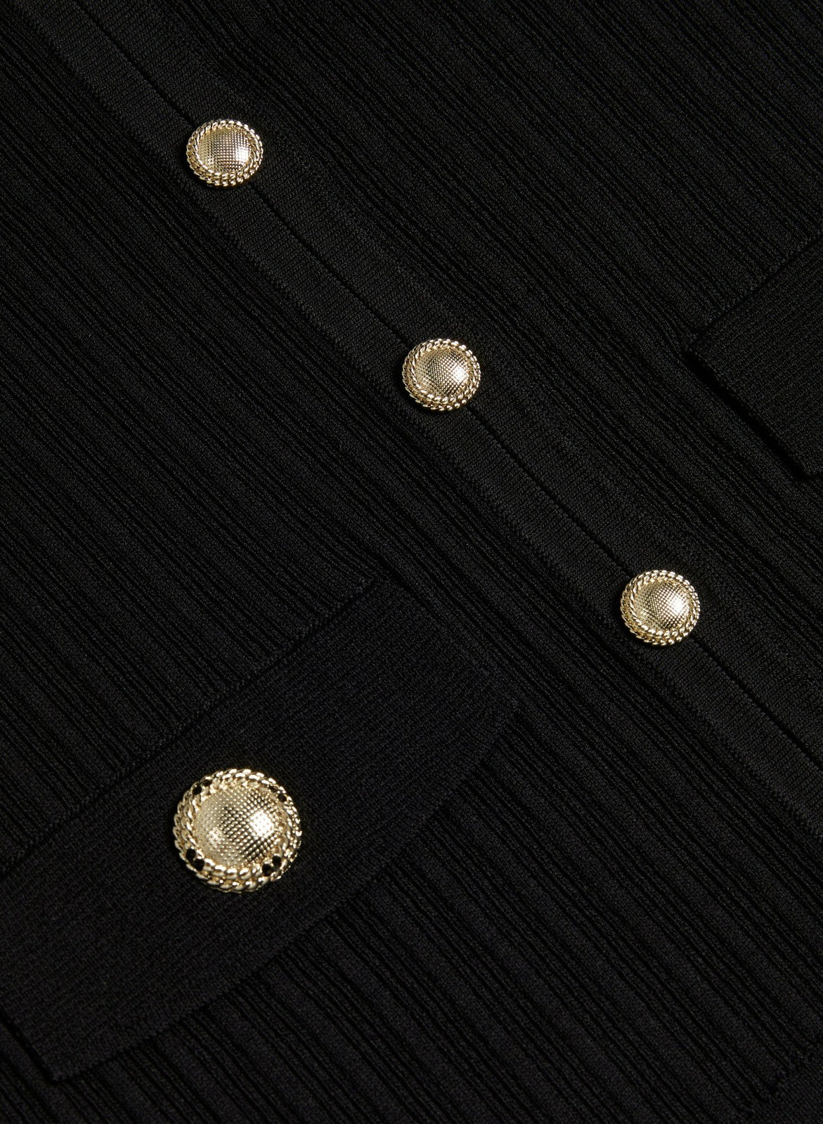 Women Button Detail Rib Knit Sweater Black | Melanie Lyne