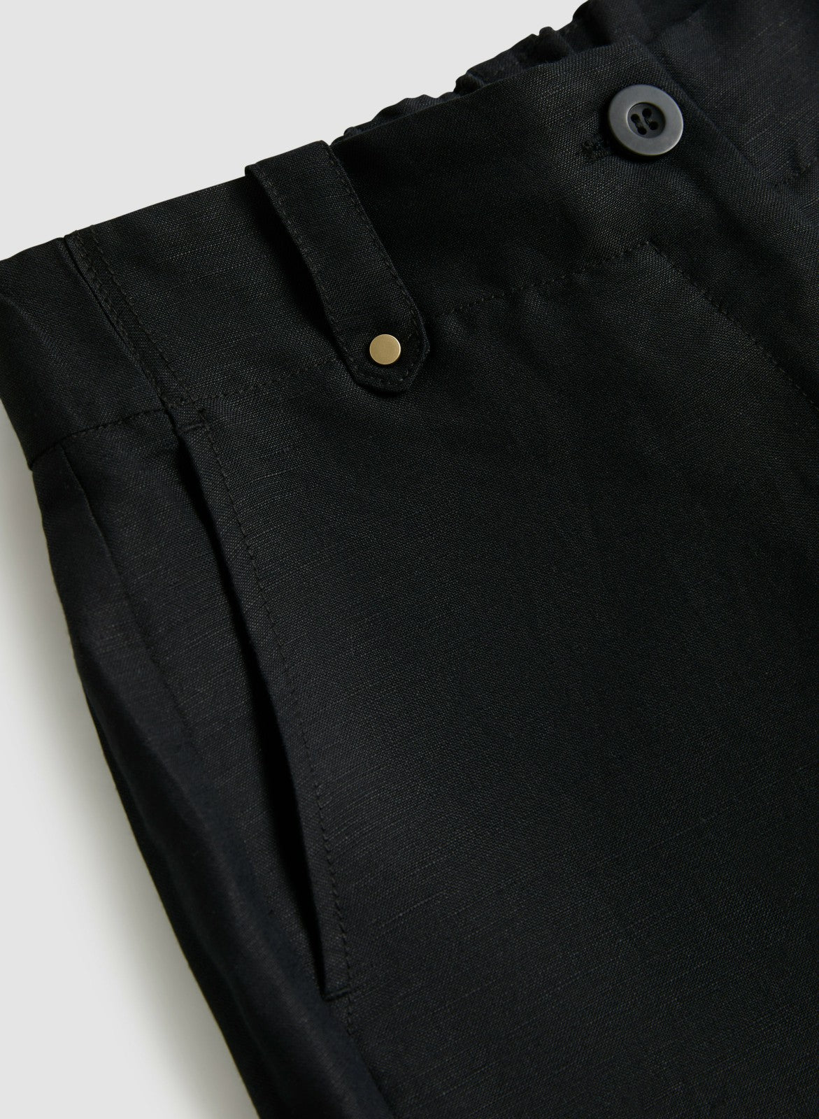 Women Linen-Blend Capri Pants Black | Melanie Lyne