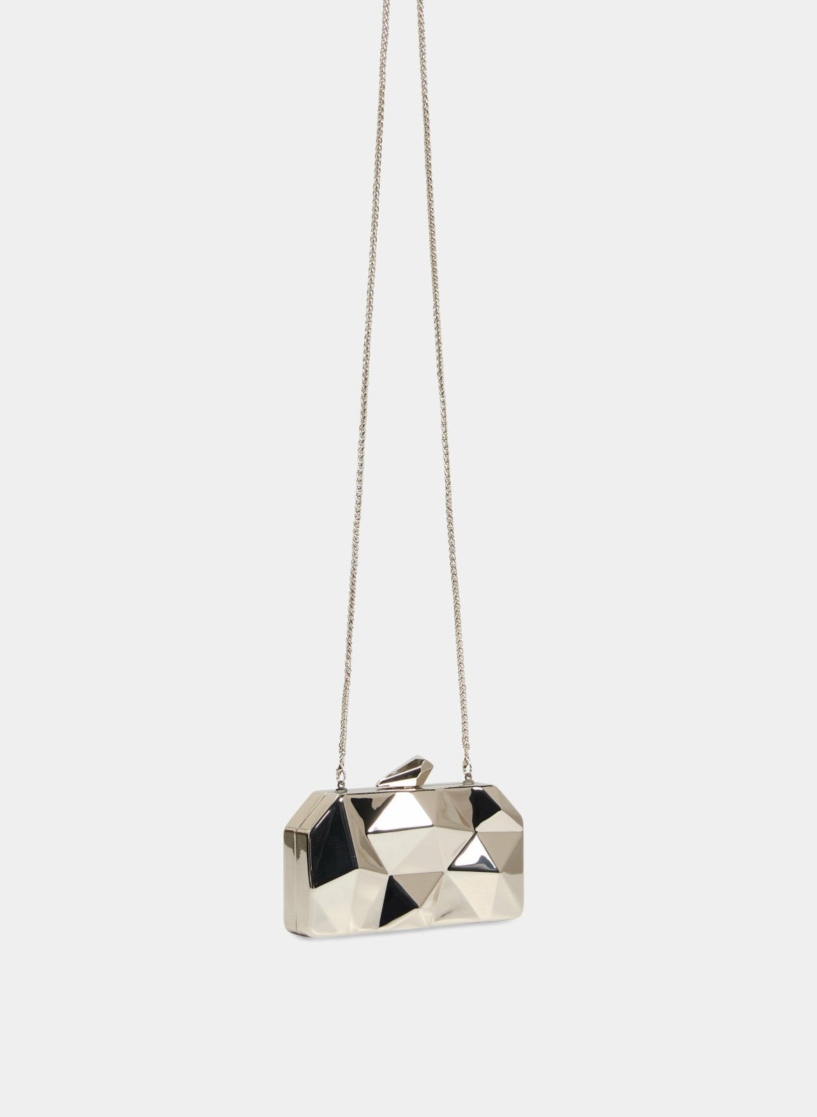 Women Embossed Metal Handbag Silver | Melanie Lyne