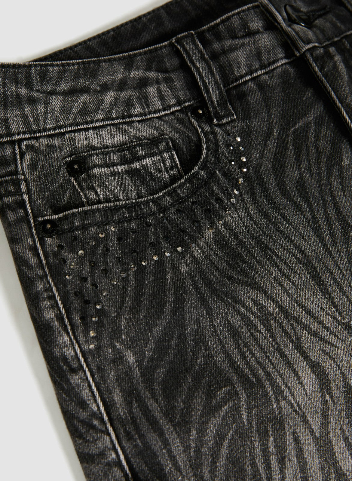 Women Zebra Print Straight Leg Jeans Black Pattern | Melanie Lyne