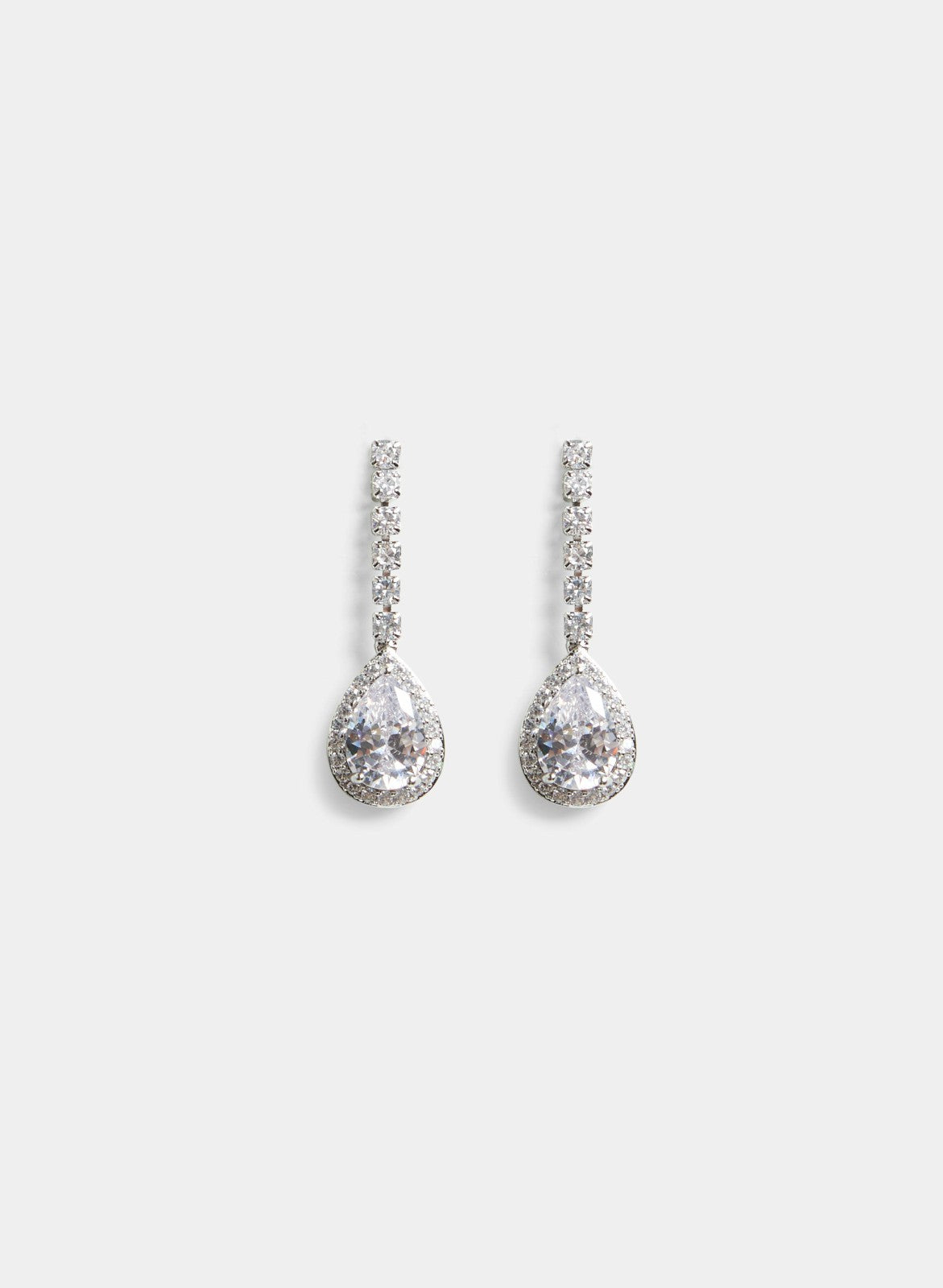 Women Stone Teardrop Earrings Silver | Melanie Lyne