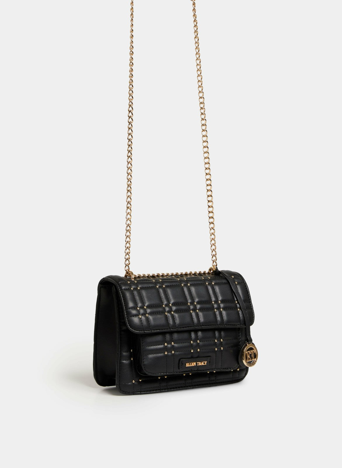 Women Stud Embellished Shoulder Bag Black | Melanie Lyne