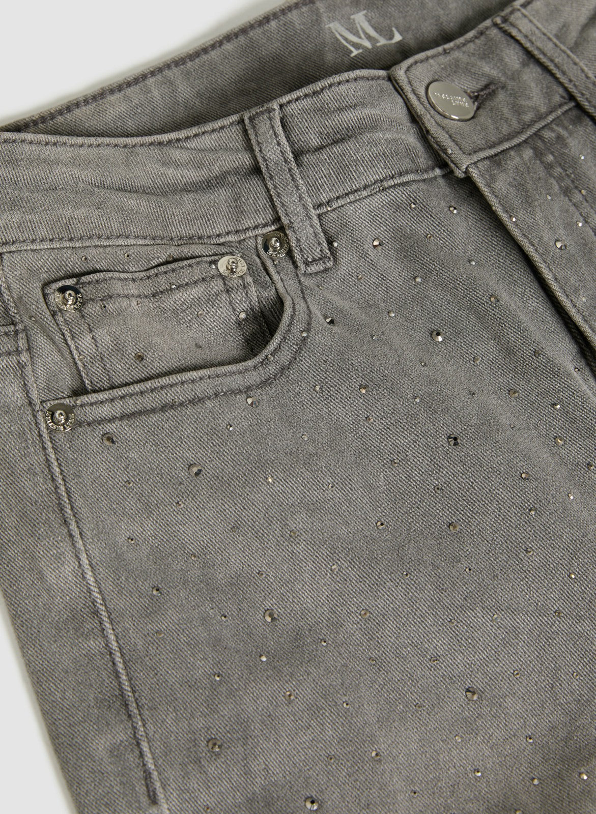 Women Studded Embellished Jeans Dark Grey | Melanie Lyne